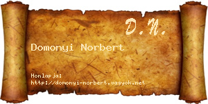 Domonyi Norbert névjegykártya