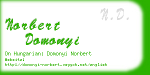 norbert domonyi business card